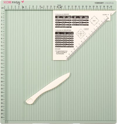 Vaessen Creative Rilbord - Score Easy - 30,5 x 30,5 cm - met Vouwbeen en Liniaal - in cm - Mint