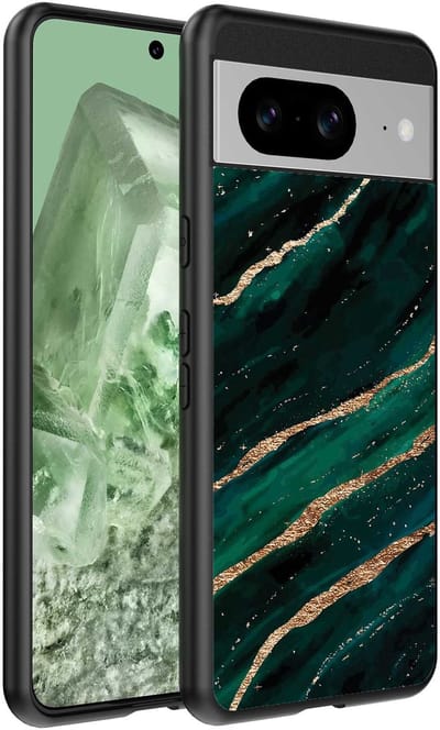 Geschikt voor Google Pixel 8 Telefoonhoesje met marmer opdruk - TPU backcover case marble design - Groen Goud - Smartphonica geschikt voor Google Pixel 8