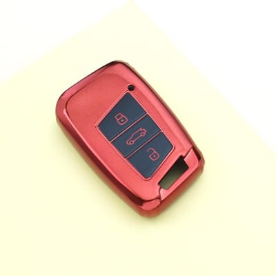 Auto Sleutelhoesje Voor Vw Volkswagen Passat B8 Magotan Skoda Superb Kodiaq A7 Afstandsbediening Auto Sleutelhoes Cover Houder Sleutelhanger Accessoires red