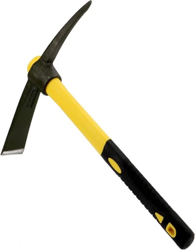 Allecto Plus - 15 inch hakbijl met glasvezel handvat voor tuinieren en kamperen.
