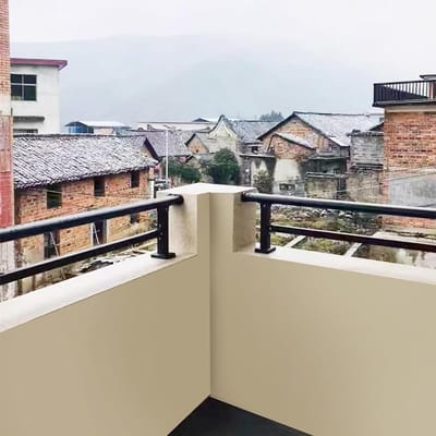 Buiten trapleuning - Balkon hekwerk - Veiligheid verhogen - Gegalvaniseerd staal - H 70cm L 50cm - Zwart
