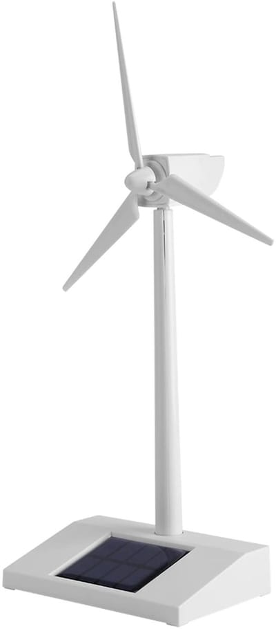 Dailygoods- Windmolen Miniatuur Zonne-energie - Educatief Speelgoed - Desktop Decoratie - ABS Kunststof - 14 x 9 x 26 cm - Duurzaam Design
