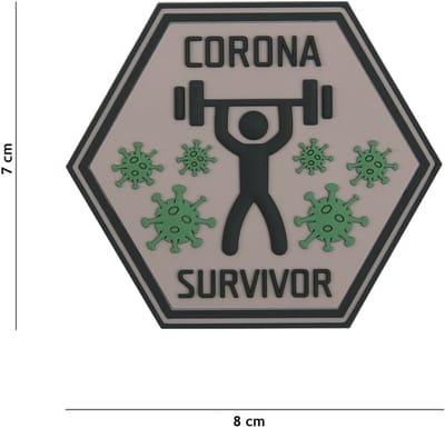 Embleem 3D PVC Corona Survivor #6101