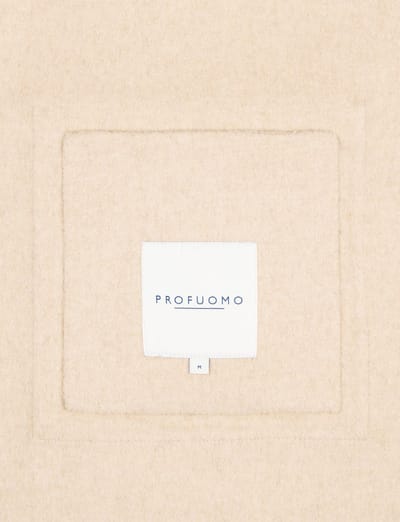 Overshirt Profuomo beige effen normale fit