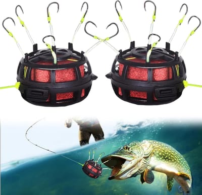 2 Stuks Omnidirectionele Zeevis Haak met 360° Rotatie Mechanisme - 6 Stuks Vissen Accessoires van Metaal voor Snoek, Karper en Forel