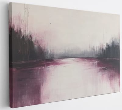 Saammp Canvas Schilderij - bordeaux rood - minimalistische kunst - Abstracte - 40x30 - Foto op canvas - Wanddecoratie - Muurdecoratie Woonkamer - Kantoor Decoratie