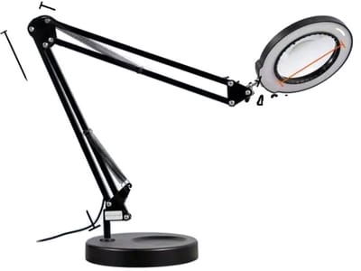 Vergrootglaslamp, 5X vergroting, 12W LED-verlichting, M023 met basis.