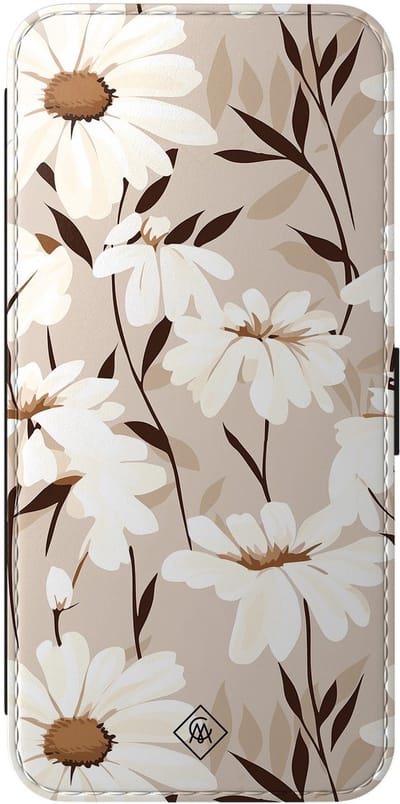 Casimoda® bookcase - Geschikt voor Samsung Galaxy A56 - Hoesje met pasjeshouder - In Bloom - Bruin/beige - Kunstleer