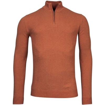 Baileys Trui Half Zip Body And Sleeves Two-Tone Structure Jacquard Red Earth / male