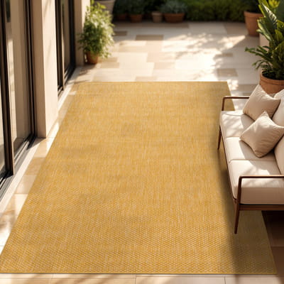Paco Home In-& Outdoor Balkon Terras Keukenvloerkleed Eenkleurig Gemêleerd Patroon 120x160 cm