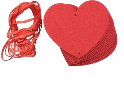Scoby - Hartjesslinger - Love - Feestversiering Valentijn - Valentine’s Decoration - 16 lintjes - 7CM - Rood
