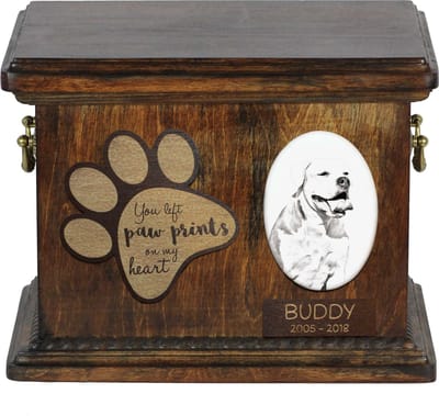 Persoonlijke urn voor American Bulldog en Old Country Bulldog met foto