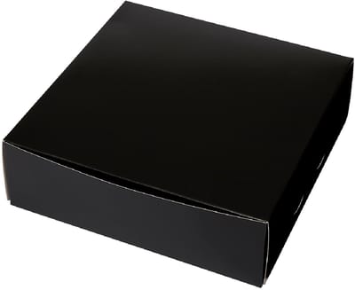 Taartdoos 25x25x8cm. Zwart 3st