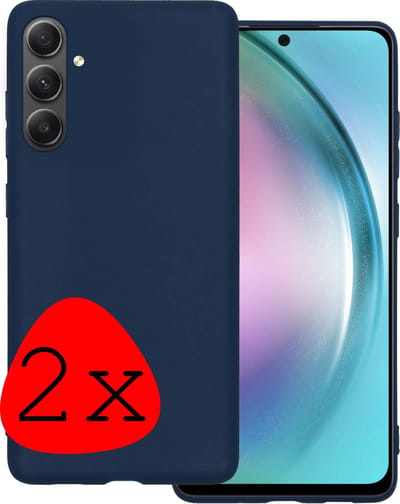 Hoesje 2 Stuks - Geschikt voor Samsung Galaxy A54 - Sterk & Shockproof - Case Siliconen - Back Cover - Telefoon Hoes - Donkerblauw