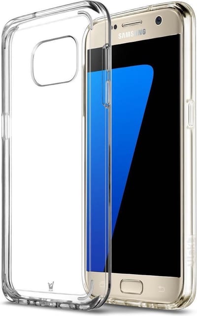 Hoesje geschikt voor Samsung Galaxy S7 - Hardcase met Soft Siliconen TPU Zijkant Transparant Hoesje
