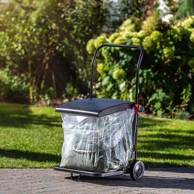 Afvalwagen 80 liter met wielen en deksel - mobiele afvalcontainer voor tuin en werkplaats