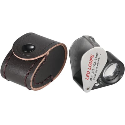 30X Mini Multifunctionele Handheld LED Juweliersloep Draagbare 21mm 6 Juweliersloep Vergrootglas veelkleurig