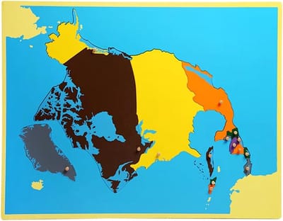 Montessori Wereldkaart Puzzel - Houten Geografie Puzzel - Kind Educatie - Tastbare Geografie Ontdekking - 57 x 45 cm