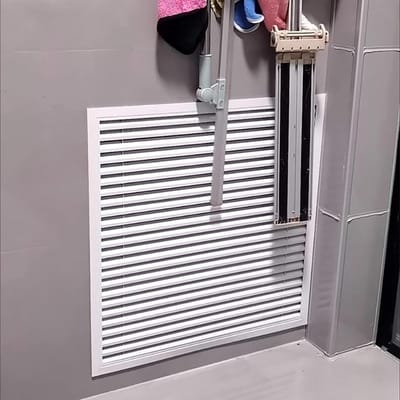 Ventilatie Rooster - Lucht Uitlaat - Kast Ventileren - Aluminium Legering - 55 x 50 cm - Zwart