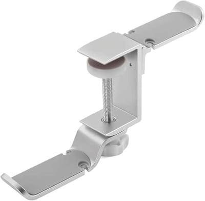 Hoofdtelefoonhouder Desktop - Hoofdtelefoonstandaard Hanger - Bureau Organisatie - Dubbele Houder - 6 x 3 cm - Zilver