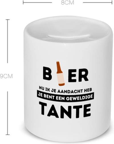Akyol - bier, nu ik je aandacht heb je bent een geweldige tante Spaarpot - Tante - de beste tante - verjaardagscadeau - verjaardag - cadeau - cadeautje voor tante - tante artikelen - kado - geschenk - gift - 350 ML inhoud