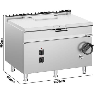 GGM Gastro Elektro Kippbratpfanne - 120 Liter - 19 kW - mit Handrad und Wasseranschluss