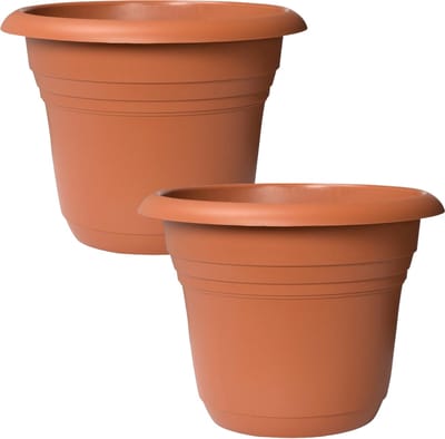 Kunststof Bloempot Ø 35 cm terra - 2 Stuks