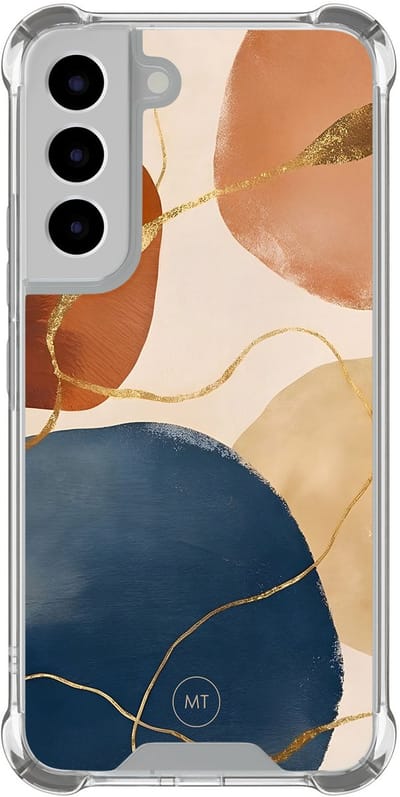 Hoesje (shockproof) geschikt voor Samsung Galaxy S22 - Abstract harmony - Extra sterke case - TPU/polycarbonaat - Print - Multi, Transparant