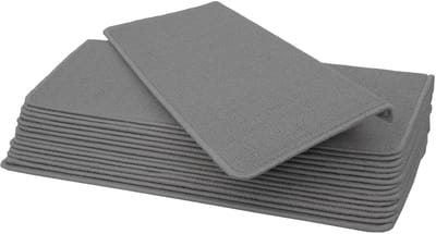 Set van 15 trapmatten MCW-G49, traptapijt, trapbescherming, 65x25cm ~ rechthoekig, grijs