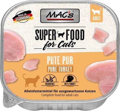 Mac’s Kattenvoer Natvoer - Vlees kuipje 70% Kalkoenvlees 6 x 85g