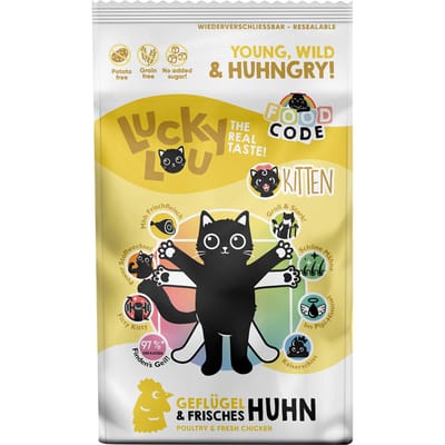 1,7kg Lucky Lou Kitten Gevogelte & Kip droogvoer voor katten
