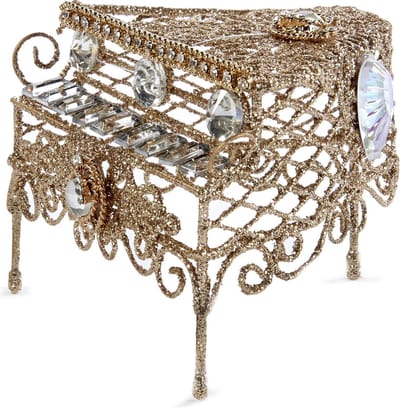Goodwill Kerstbal-Jewel Piano-Vleugel Briljant Goud Lengte 8 cm