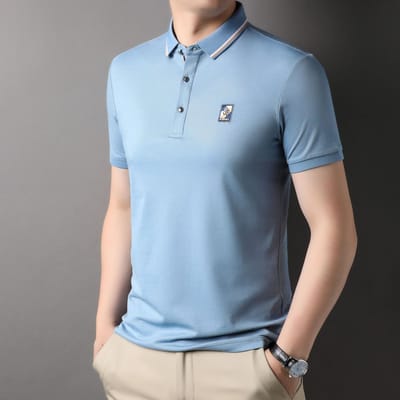 T-shirt d'été à manches courtes pour hommes, polo brodé à revers, t-shirt en coton, t-shirt décontracté à manches courtes XXXL