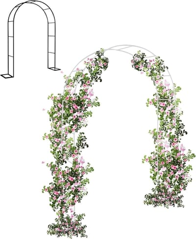 Tuinboog - Plantensteun Decoratieboog - Bruiloftsdecoratie - Anti-roos ontwerp - 14 m x 23 m - Wit