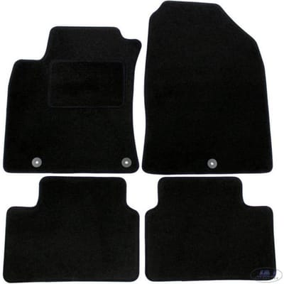 Tapis De Sol Noir Velours - J&J AUTOMOTIVE - Hyundai i30 - Sur Mesure - Antidérapant - Imperméable noir