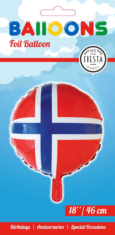 Folieballon Noorwegen 18" 45cm - Feest Feestje Landen Helium Folie Ballon