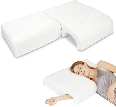 Geheugenfoam Kussen voor Slaapcomfort, Ademend Gebogen Knuffelkussen, Langdurige Ondersteuning voor Armen en Lendenen