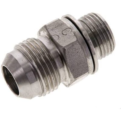 JIC  Dubbele Nippel M18 X 1.5 X UNF 7/8''-14 RVS FKM 210bar