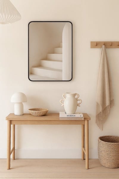 Nordic Style® Rechthoekige spiegel 90x60cm - Zwart - Scandinavische Spiegels - Vierkant - Wandspiegel - Badkamerspiegel - Gangspiegel - Wand - Gang - Badkamer