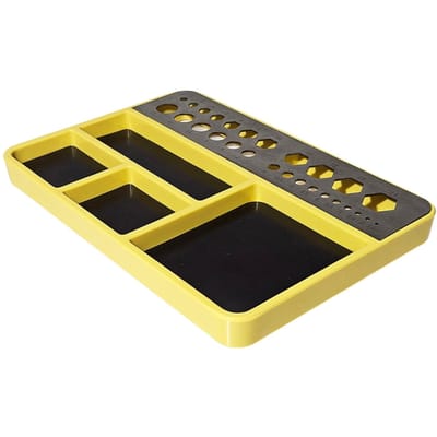 Magnetische Onderdelenbak RC Reparatie Schroef Dop Organizer Duurzaam Grote Ruimte voor Rond en Zeskantig 0 geel
