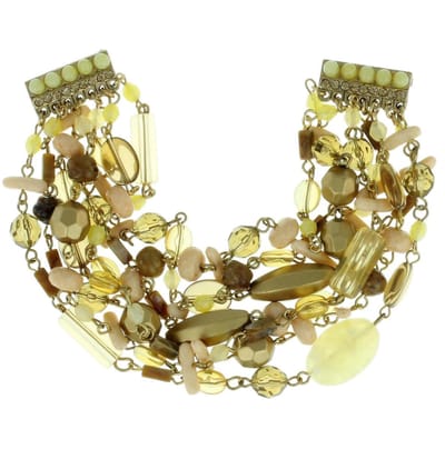 Behave - Armband kralen bruin met magneetsluiting - boho polsaccent