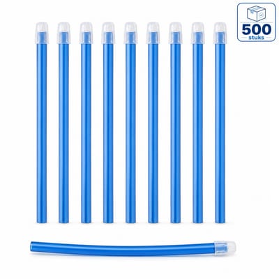 Euronda Speekselafscheiders Blauw – 500 Stuks – 15 cm – Ø 6,5 mm – Flexibele Saliva Ejectors met Afgeronde Tip – Niet-toxisch PVC – Voor Tandartspraktijk & Mondzorg