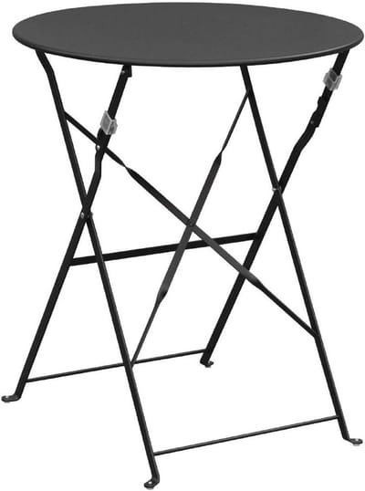 Stalen Tafel Rond - Bistro Tafel Tuin - Buiten Zitten - UV-bestendig - 600 mm - Zwart