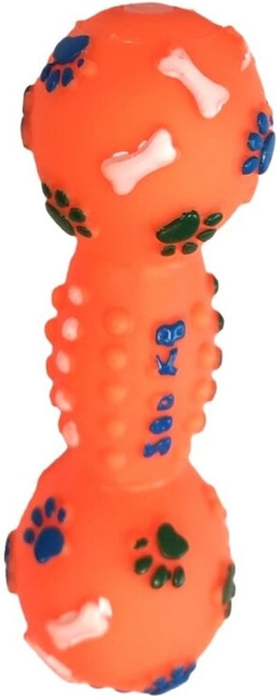 Nobleza Hondenspeelgoed met Pieper - Piepspeeltje voor Honden - Halter - Puppyspeelgoed - 13 cm - Oranje
