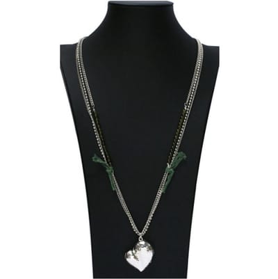 Bijoux by Ive  - Ketting - Hart - 90cm - Zilverkleurig