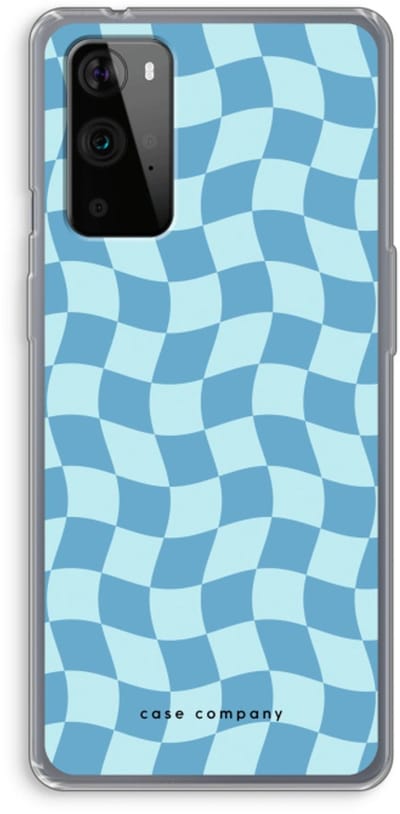 Case Company® - Hoesje geschikt voor OnePlus 9 Pro hoesje - Grid Blauw - Soft Cover Telefoonhoesje - Bescherming aan alle Kanten en Schermrand
