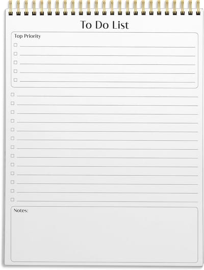To Do List Kladblok 8,5" x 11" - Dagelijkse Productiviteit Checklist en Organisatie Notitieblok