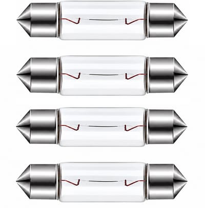 TLVX 4 stuks 41mm C5W Origineel Halogeen Festoon Buislampen - Interieur Lampen - Kofferbak verlichting - Interieurverlichting - Auto Lampen - 3000K Warm Wit Licht - Geel - 12V - Buis Lampje – Instapverlichting - Dakhemel Gloeilamp (4 stuks)
