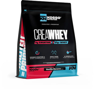 Kosso Nutrition – CreaWhey – Creatine & Eiwit – Vanilla Banana – Spieropbouw & Kracht – 1kg