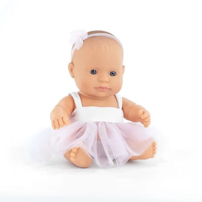 MINILAND Babypop - Europees Meisje 21Cm - Met Vanillegeur - Waterdicht - 10 Maanden